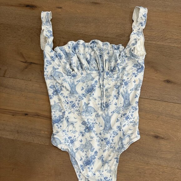 Gigi Hadid x Frankie's Bikinis Fawn Printed One Piece Swimsuit Sz M - Picture 1 of 3